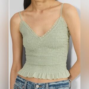 Aritzia Wilfred Tuberose Tank Sage Green Smocked Camisole L